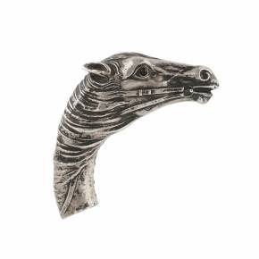 Russian, silver cane knob in the shape of a horse&39;s head. St. Petersburg 1908-1917 