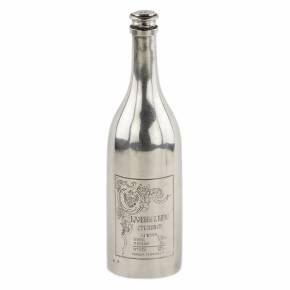 Krievu sudraba pudele degvīnam.Valsts galda vīns. Pēteris Baskakovs. Maskava 1899-1908 