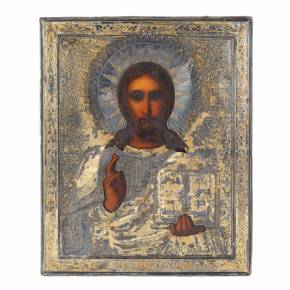 Chamber icon of the Almighty in a gilded silver frame, 1908-1917. 