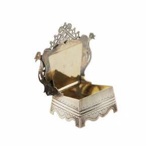 Miniature silver salt shaker-throne. Russia, late 19th century. 