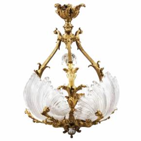 Chandelier in gilded bronze by LEROLLE Frères, Napoleon III period. France 