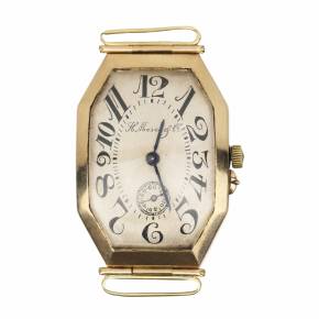 Gold Moser wristwatch. 1920-40. 