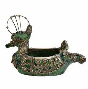 KOVCH-LADIA EN FORME D’OISEAU FABULEUX, CARL FABERGÉ RUSSIE, MOSCOU, 1908–1917