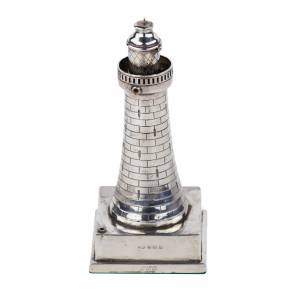 SILVER LIGHTHOUSE-FORM LIGHTER, SHORT & MASON, BIRMINGHAM, 1931