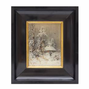 ЗИМНИЙ ПЕЙЗАЖ, ЮЛИЙ КЛЕВЕР (Julius von Klever, 1850–1924)  РОССИЯ, 1896 ГОД