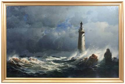 IVAN KONSTANTINOVITCH AÏVAZOVSKI (1817-1900). «LE PHARE»  RUSSIE, SECONDE MOITIÉ DU XIXᵉ SIÈCLE