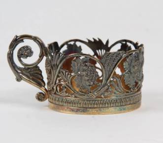 ПОДСТАКАННИК ИЗ СЕРЕБРА С ПОЗОЛОТОЙ. ODIOT ФРАНЦИЯ, КОНЕЦ XIX - НАЧАЛО XX ВЕКА