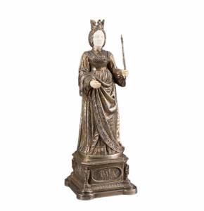 FIGURE DE CABINET EN ARGENT D’ELISABETH DE BOURGOGNE, KURZ J. & CO ALLEMAGNE, HANAU, À LA CHARNIÈRE DES XIXe ET XXe SIÈCLES