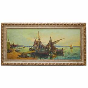 GEORGY ALEXANDROVICH LAPSHIN (1885–1950)  FISHING BOATS FRANCE, 1930s