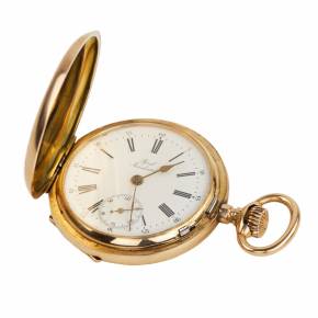 MONTRE DE POCHE BOREL, NEUCHÂTEL, OR 14K SUISSE, FIN DU XIXe – DÉBUT DU XXe SIÈCLE