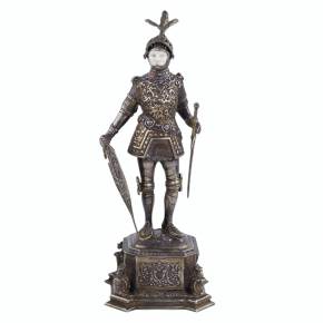 FIGURE DE CABINET DE CHEVALIER EN ARGENT ALLEMAGNE, HANAU, FIN DU XIXe - DÉBUT DU XXe SIÈCLE