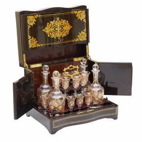 Bar de voyage de style Boulle d`epoque Napoleon III, XIXe siècle.