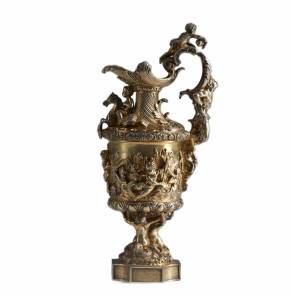 IMPORTANT SILVER-GILT PRESENTATION EWER WITH MARINE ALLEGORY GRACHEV BROTHERS FIRM SAINT PETERSBURG, RUSSIA, 1884