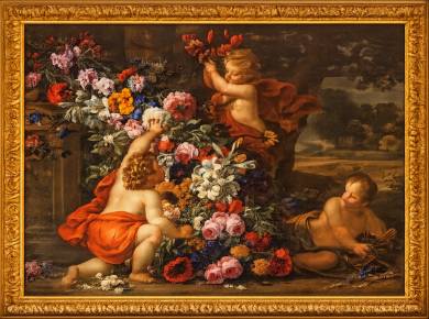 SCÈNE MYTHOLOGIQUE «PUTTI AVEC DES FLEURS» MATTHAUS TERWESTEN (1670–1757) ET GASPAR PIETER VERBRUGGEN II (1664–1730)