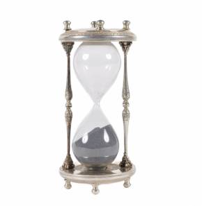 SILVER-FRAMED HOURGLASS EUROPE, 20TH CENTURY