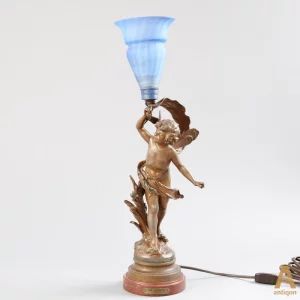 Lamp with blue glass plafond
