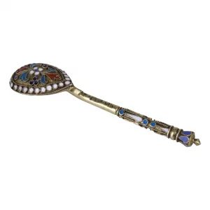 A spoon for salt. Firm of Ignatiy Sazikov 19th century. 