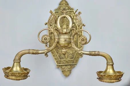Pair of gilded bronze sconces