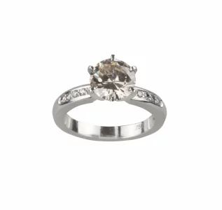 Bague de fiançailles avec diamant central de 2,28 ct. Modèle Tiffany 