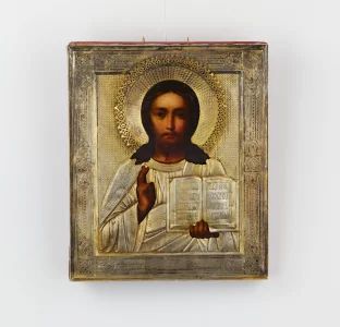 Icon Pantokrator  with silver cover