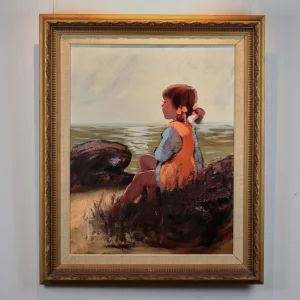 Peinture "Au bord de la mer" de l'artiste suedois Folke Carlson