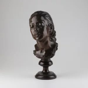Buste de femme en bronze.