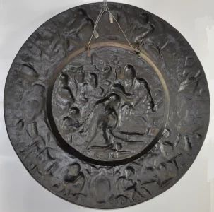 The cast-iron panel "The Coronation of Charlemagne".