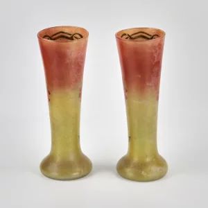 Pair of Art Nouveau glass vases.