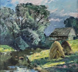 Vladimir Andrienko. "Summer Landscape". (1926 - 1995, Riga) 