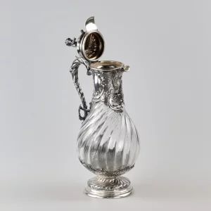 Exquisite silver wine jug in the power of Louis XV.