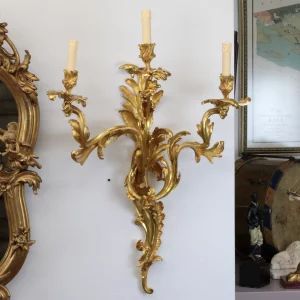 Pair of  wall sconces Rococo style 