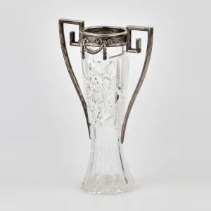Russian vase. Crystal in silver in the neoampire style. 