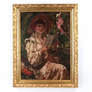 Painting "Lady with a Parrot" 