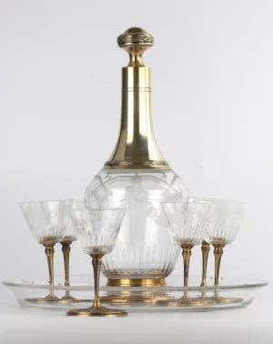Decanter with glasses. France, 19th century. 