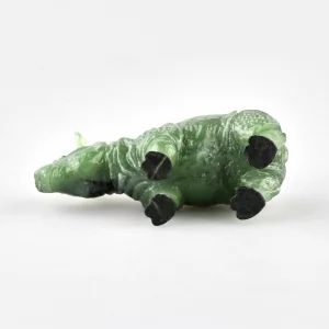 Камнерезная миниатюра Нефритовый носорог в стиле Фаберже