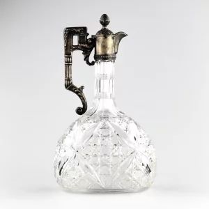 Russian liqueur decanter, crystal in silver. Moscow 1907-1913 