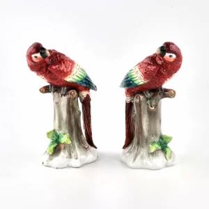 Porcelain couple Parrots. Sitzendorf. 
