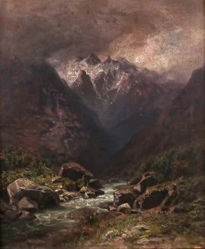 Ilya Zankovsky. Mountain landscape Mahar-tun gorge. 
