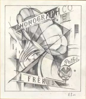 Advertising poster "Phonograph Co.". Frères. 
