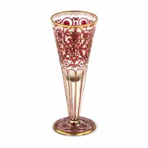 Large glass goblet with painting. 