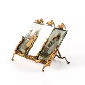 Three-part photo frame in the rococo style. 