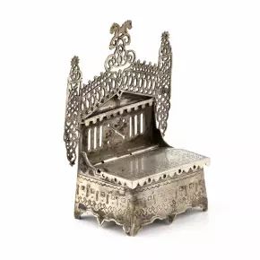 Серебряная солонка-трон в русском стиле. Мухин А.А. Москва 1875 год.