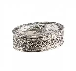 Romantic silver box.France early 20th century