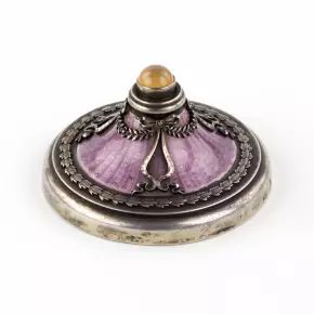 K. Faberge. Silver table bell with guilloche enamel. 