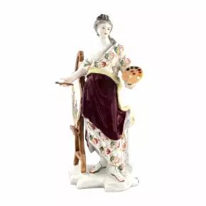 Figurine en porcelaine Allégorie de la Peinture. Porcelaine XIXème. 