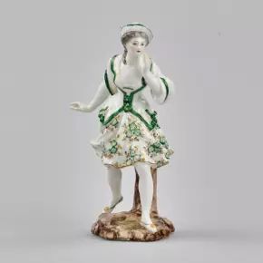 Porcelain figurine "Lady in Green". France. 19th century. 