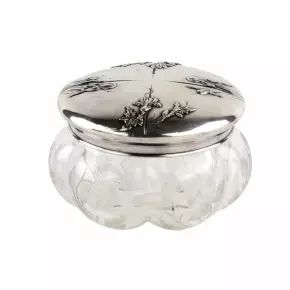 French bonbonniere with silver lid. 