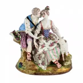 Composition en porcelaine de Meissen "Couple amoureux"