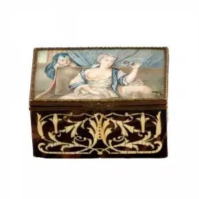 Boîte avec scène érotique. 19e siècle