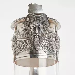 Silver wine jug with glass. Horace Woodward & Hugh Taylor, London 1893.